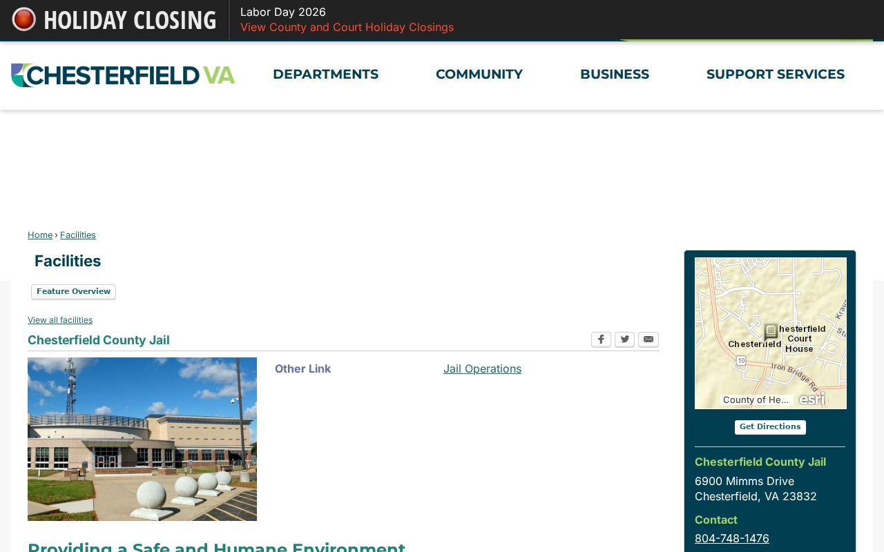 Chesterfield resident lookup county jail contact information